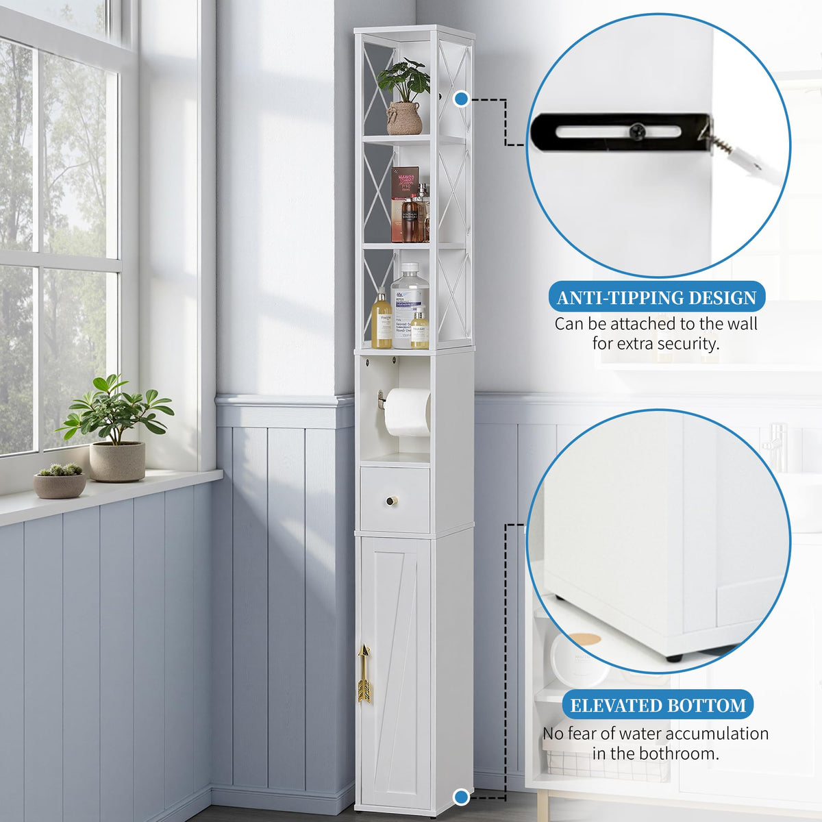 67" Narrow Storage Cabinet