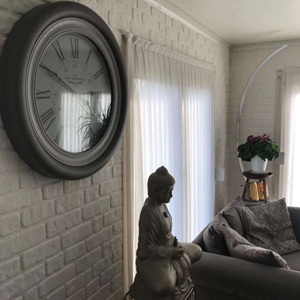 Dundee Deco 3D Wall Panels Faux Brick - Cladding, White Stone Look Wall Paneling, Styrofoam Facing for Living Room, Kitchen, Bathroom, Balcony, Bedroom, Set of 5, Covers 27 sq ft - HavenBliss Decor