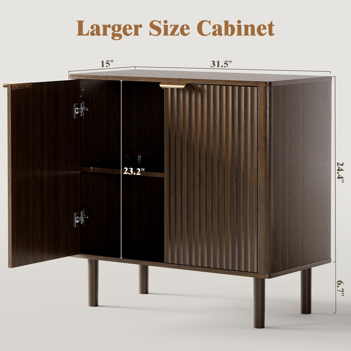 Sideboard Buffet Cabinet with Storage 31.5" Walnut