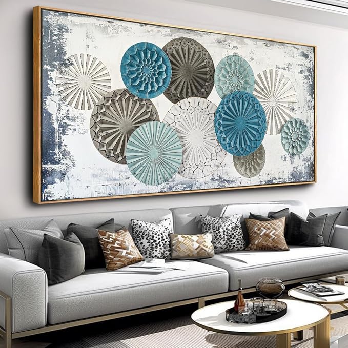 Wall Art Colorful Floral Rustic Wall Decor Canvas Painting Abstract Wall Art for Bedroom Living Room Dining Room Home Office Decor 30"x60" with Framed