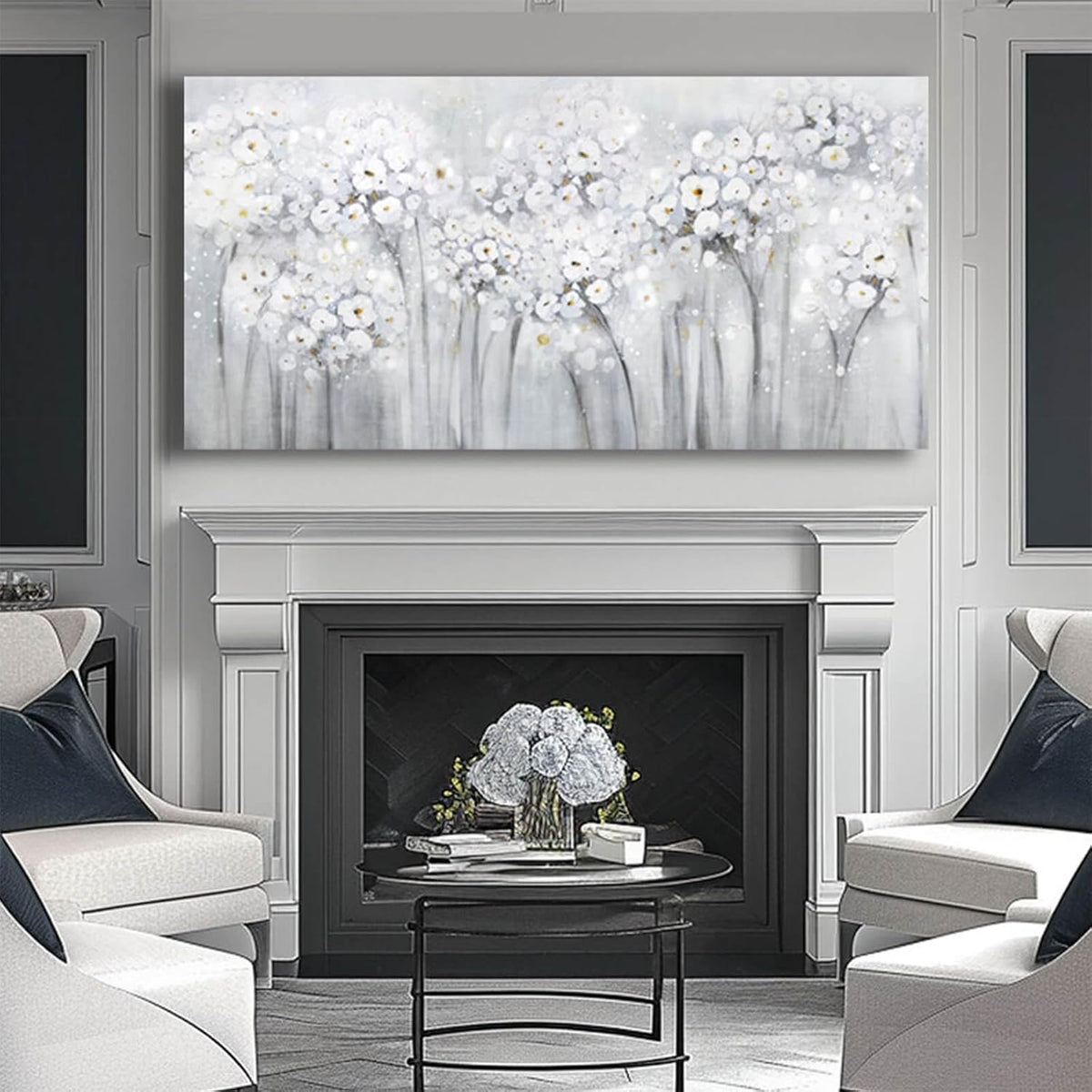 Wall Decor for Living Room Landscape Artwork Blossom Oil Paintings for Bedroom Kitchen Office Home Decorations 29"x58"