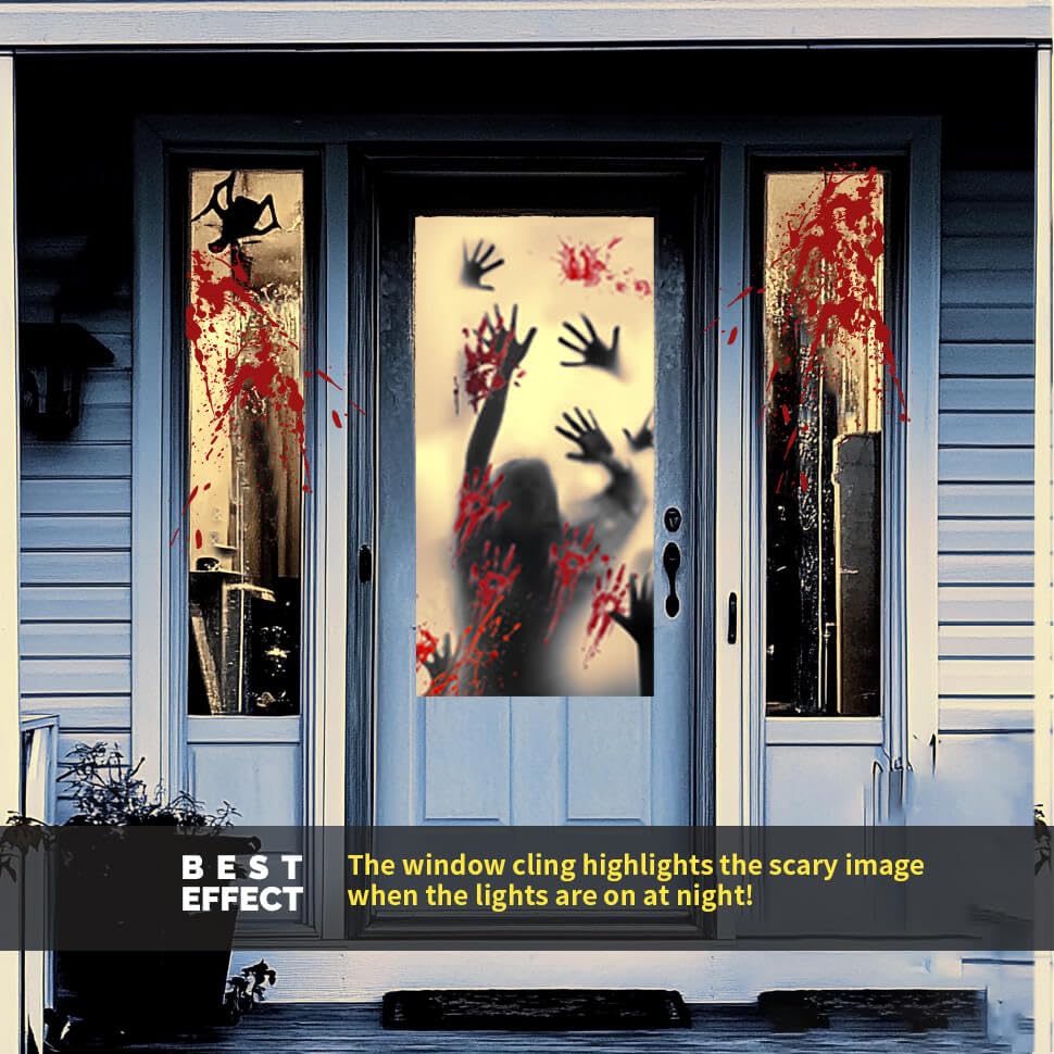 2PCS Halloween Giant Window Decorations Door Cover