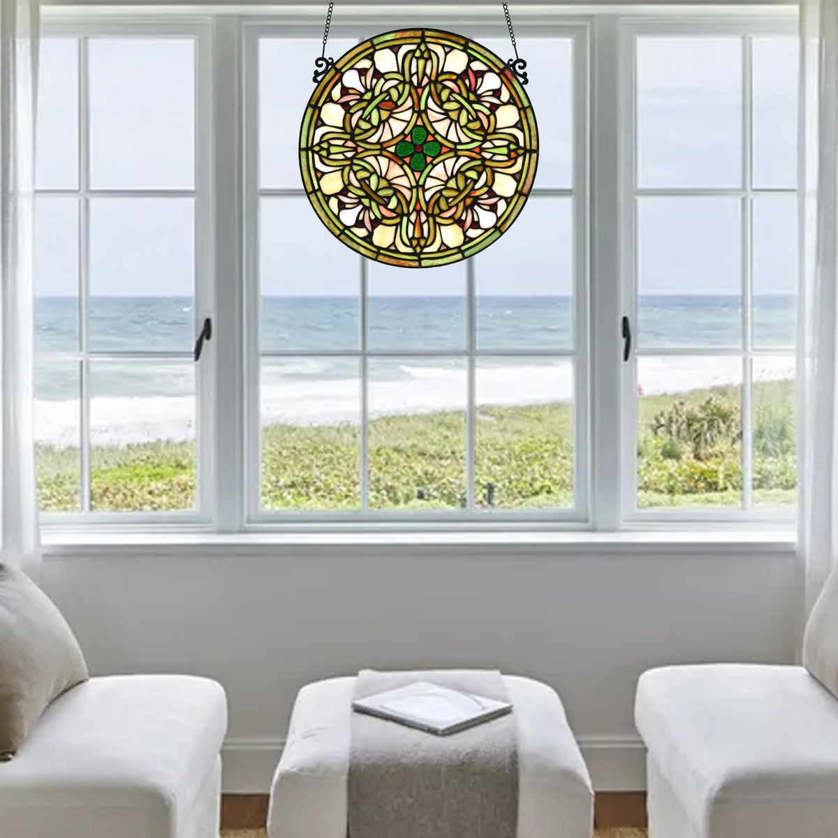 Tree of Life Tiffany Style Stained Glass Window Panel