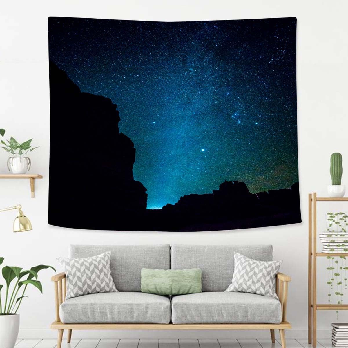 Galaxy Tapestry For Bedroom Milky Way The Starry Sky Over The Mountains In The Arches National Park Utah Tapestries Wall Hanging For Living Room Dorm Office 60×50 In - HavenBliss Decor