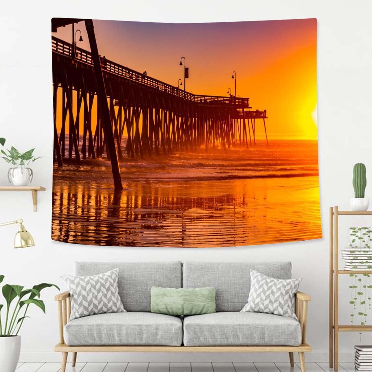 Sunset Tapestry For Bedroom Sunset Beach Colors Tapestries Wall Hanging For Living Room Dorm Office 80×60 In - HavenBliss Decor