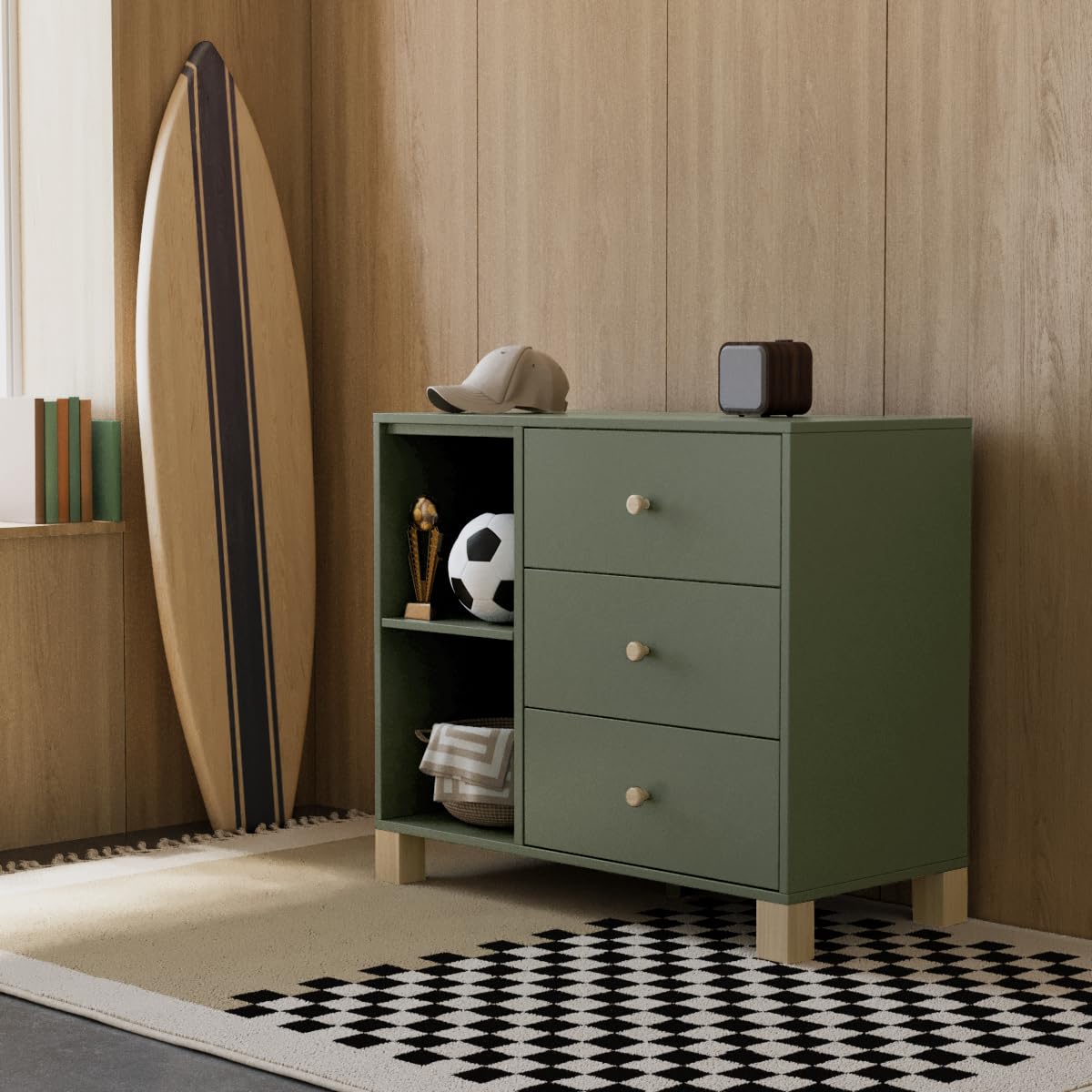 California 3 Drawer Combo Dresser
