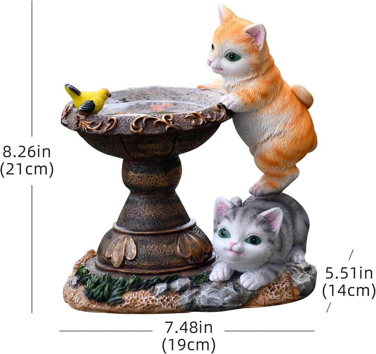Cat Garden Figurines Outdoor Decor Solar Statue with LED Lights for Patio Lawn Yard Art Decoration Housewarming Garden Gift - HavenBliss Decor