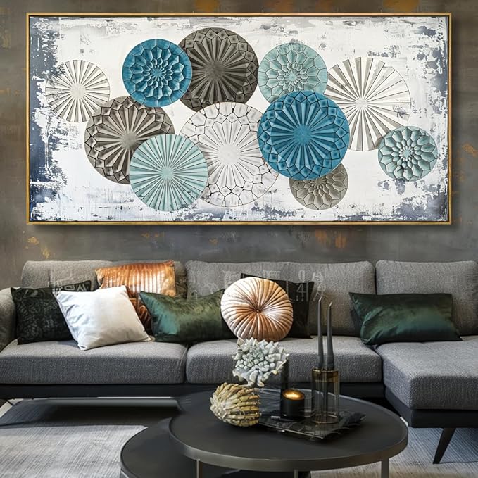 Wall Art Colorful Floral Rustic Wall Decor Canvas Painting Abstract Wall Art for Bedroom Living Room Dining Room Home Office Decor 30"x60" with Framed