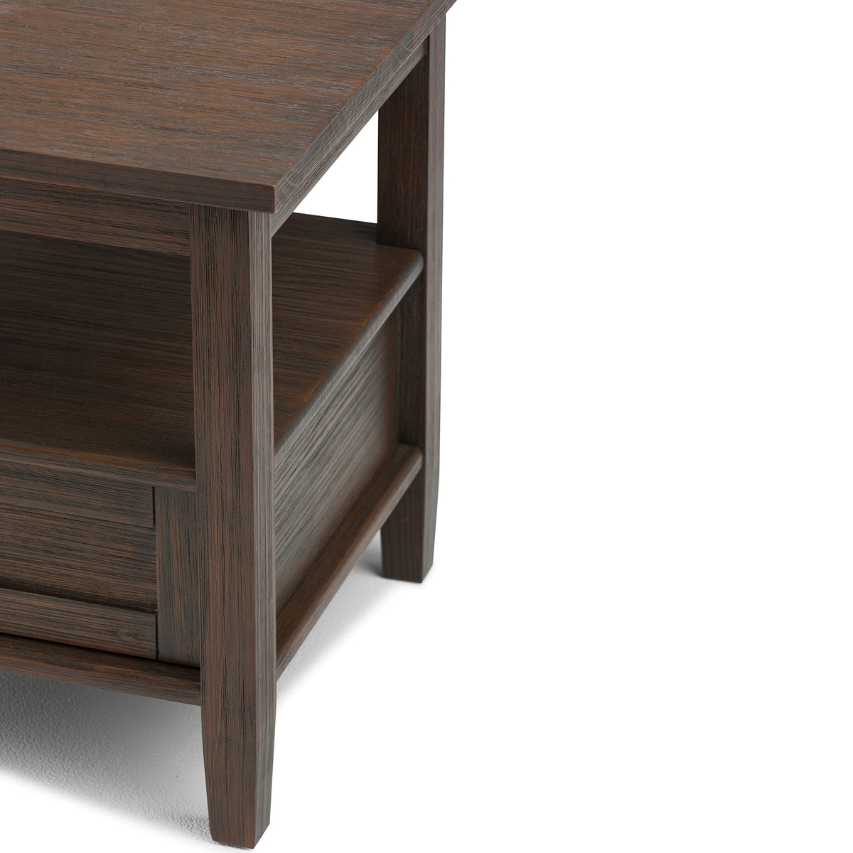 Warm Shaker 20" Wide Solid Wood End Table in Farmhouse Brown