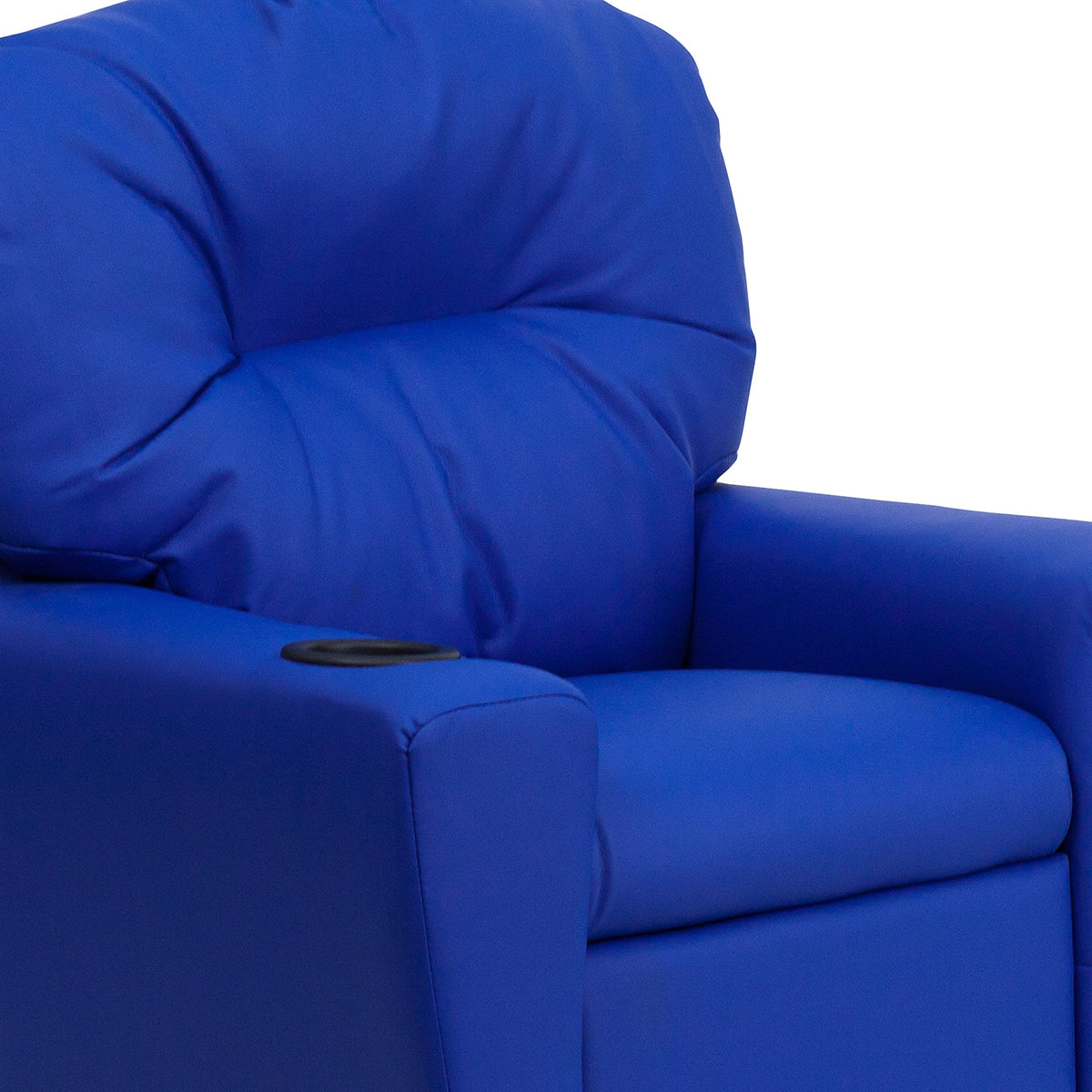 Chandler Vinyl Kids Recliner with Cup Holder and Safety Recline