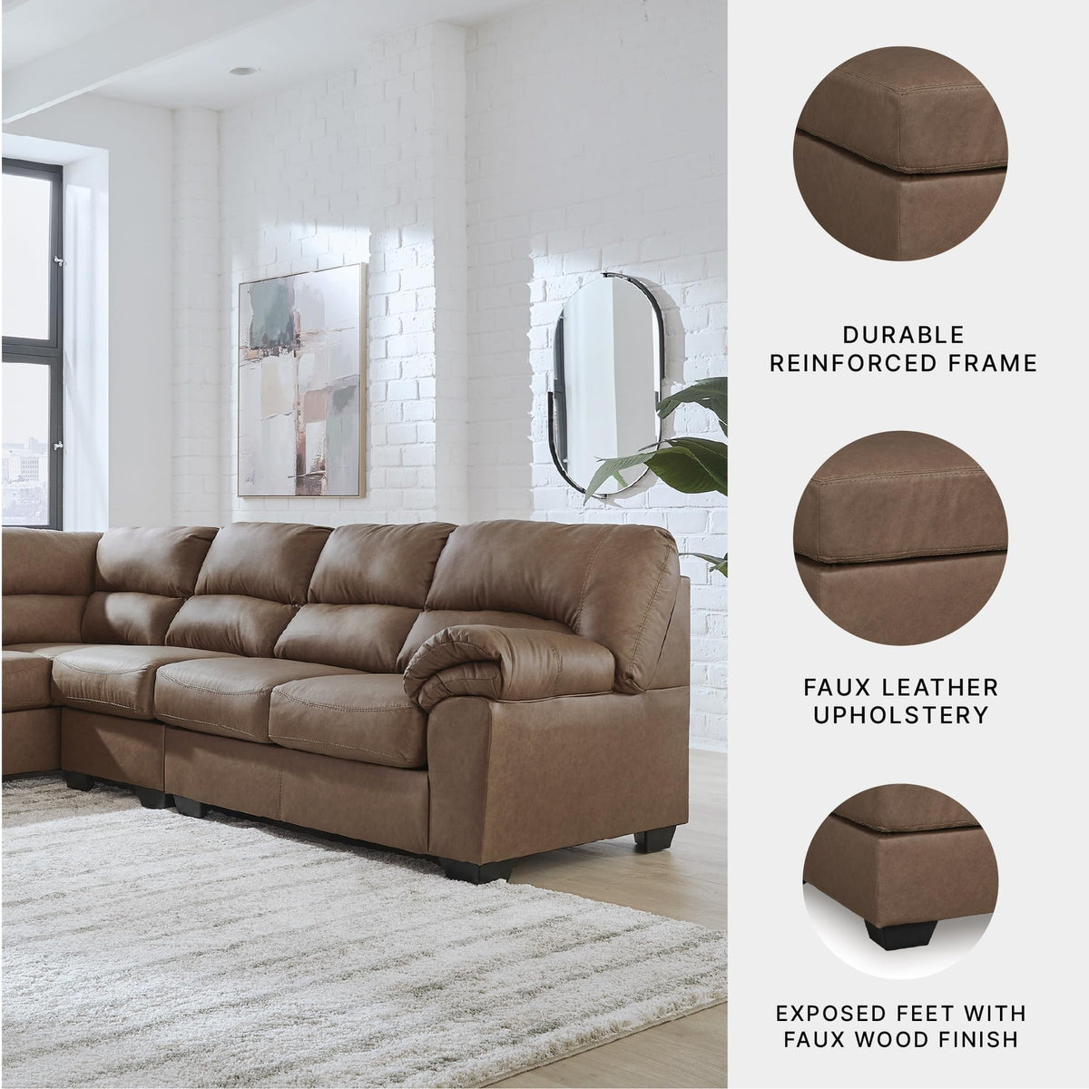 Walker Point L Shaped Sectional Couch (3 Count)
