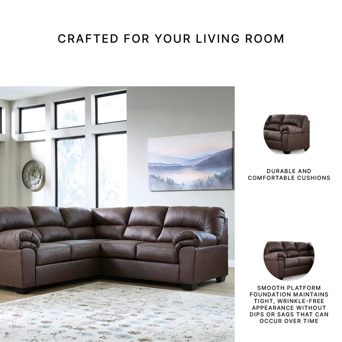 Faux Leather Sectional Sofa