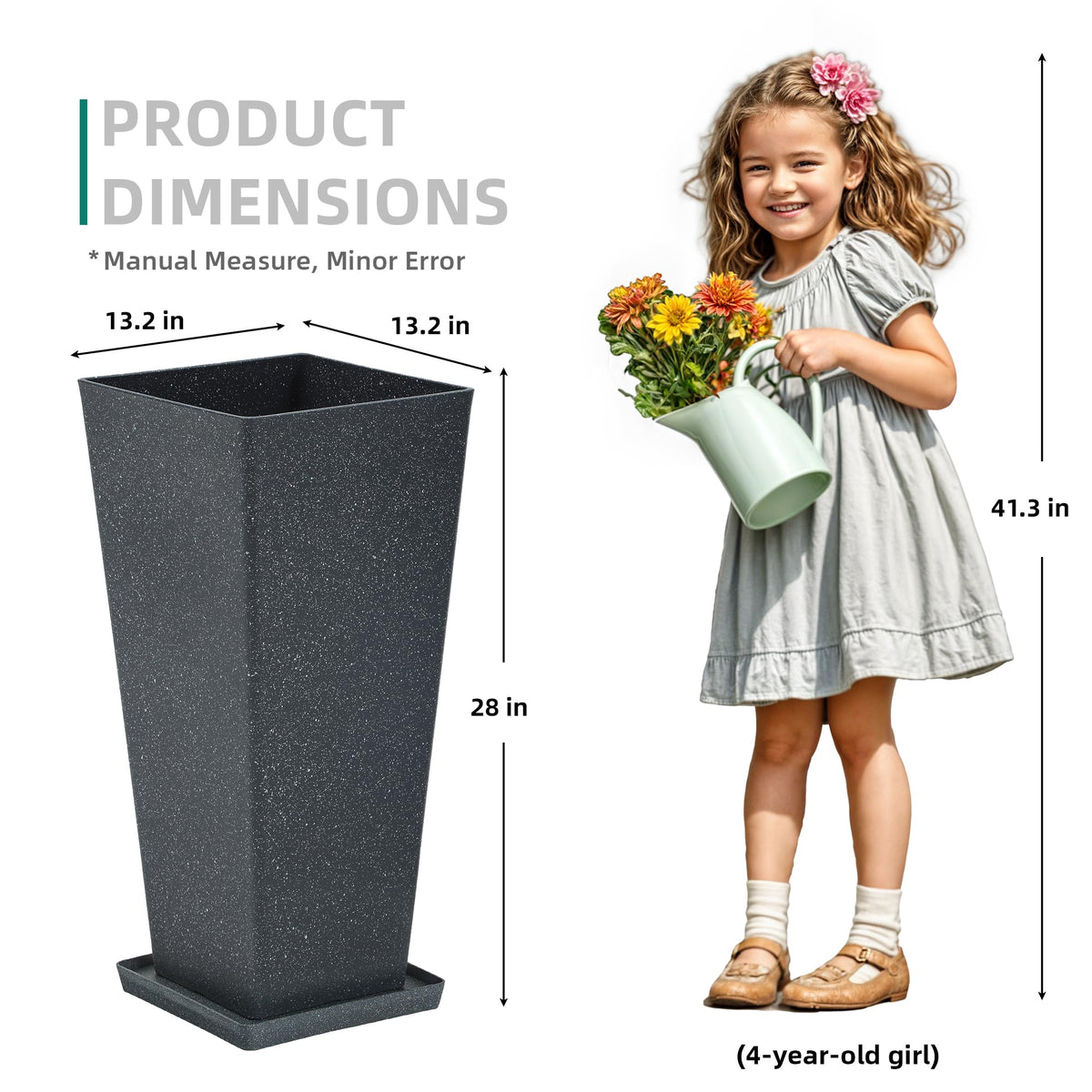 Autodaya 28" Oversized Black Terrazzo (2 Count)
