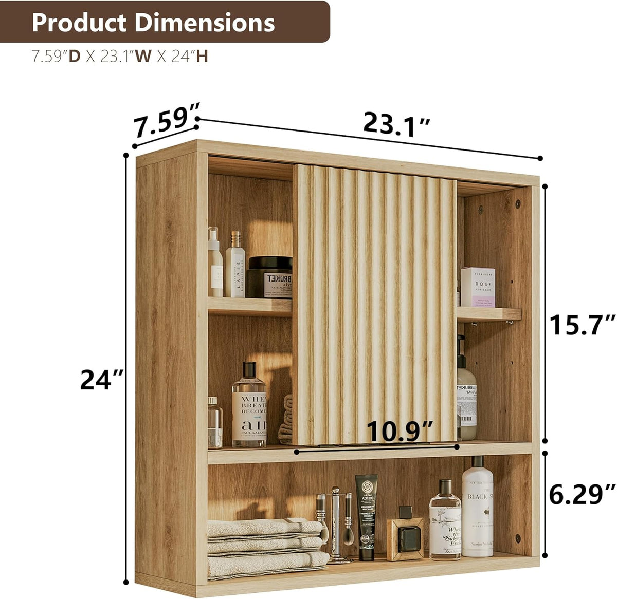 Bathroom Wall Cabinet Above Toilet Storage，Wall Mounted Storage with Adjustable Shelves, Space-Saving Modern Design for Bathroom & Laundry Room, Kitchen, Dining Room, Living Room - HavenBliss Decor