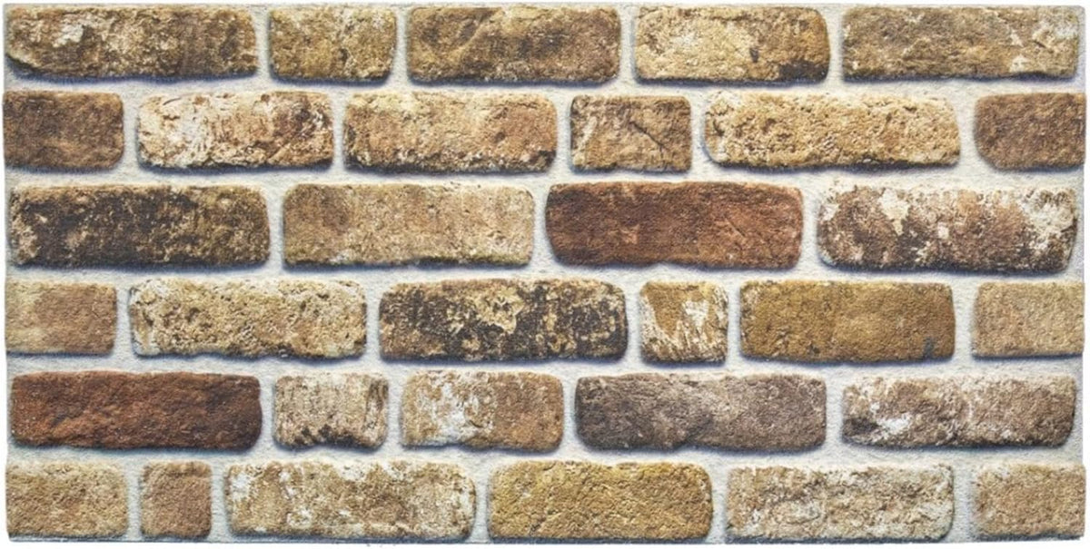Dundee Deco 3D Wall Panels Faux Brick - Cladding, Light Brown Stone Look Wall Paneling, Styrofoam Facing for Living Room, Kitchen, Bathroom, Balcony, Bedroom, Set of 5, Covers 27 sq ft - HavenBliss Decor