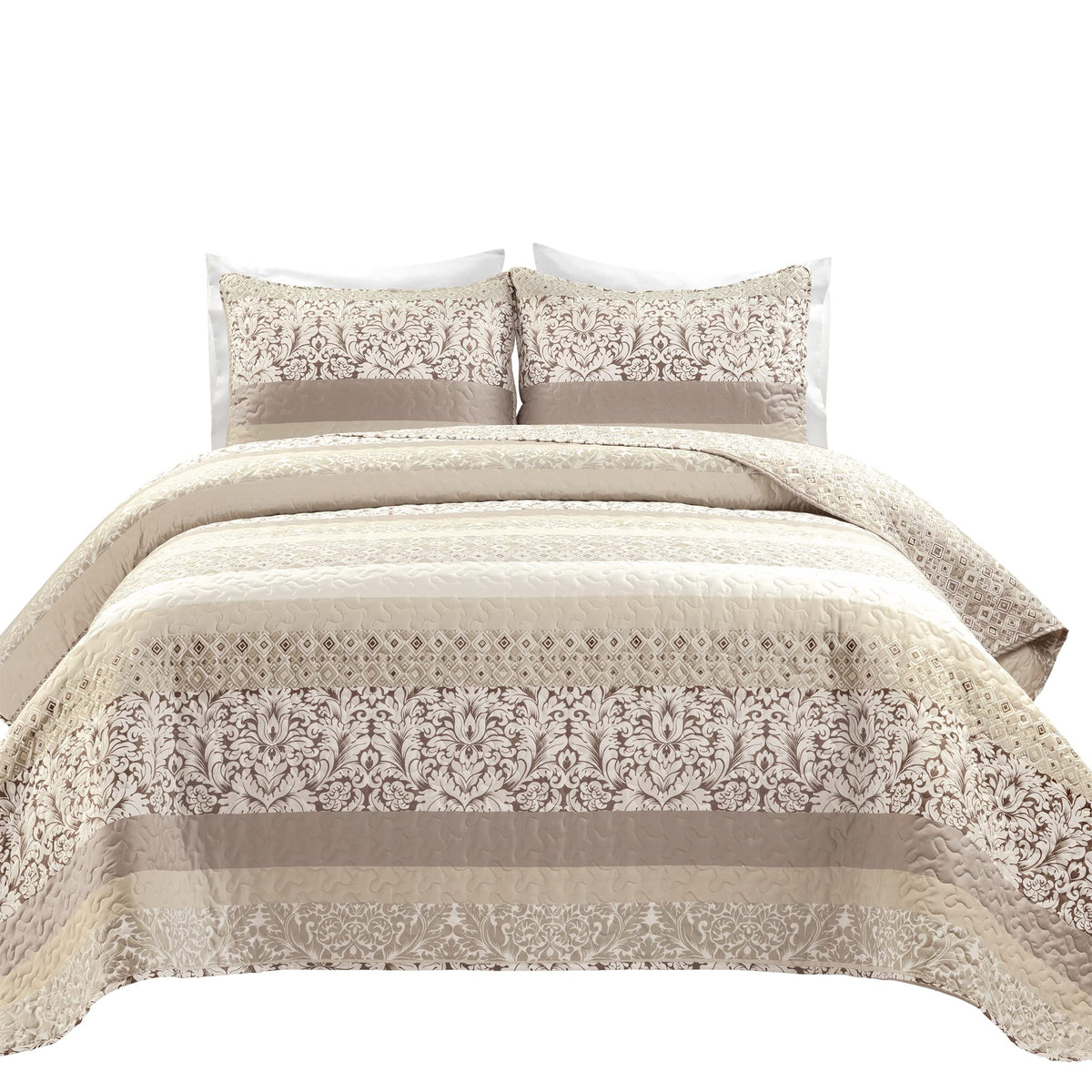 Boho Stripe Reversible Cotton Quilt 3 (3 Count)