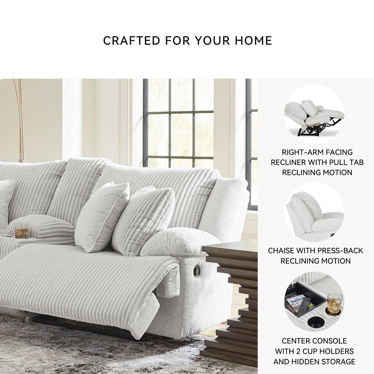 Reclining Sectional Sofa with Chaise (3 Count)