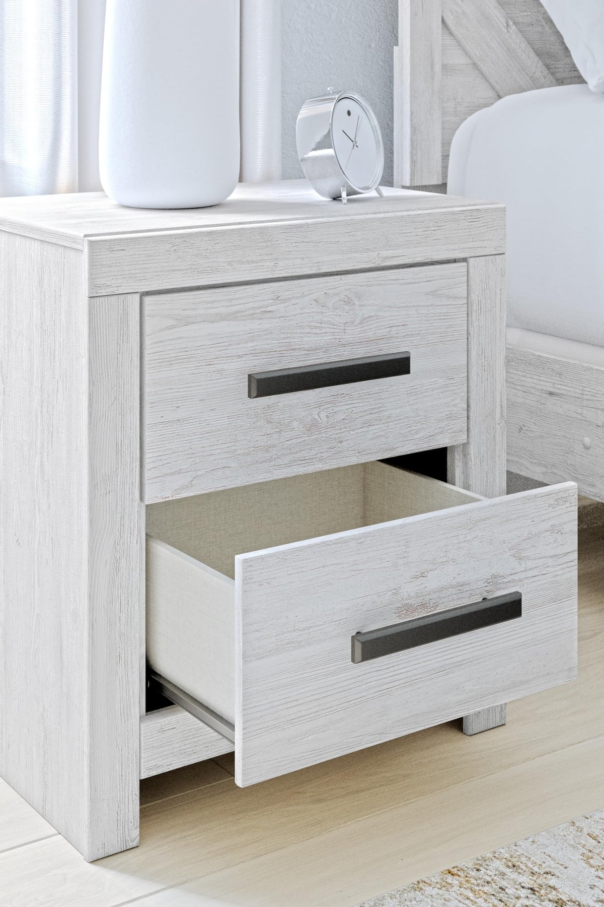Nightstand 2 Drawer White