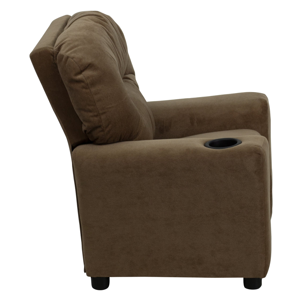 Chandler Microfiber Kids Recliner with Cup Holder and Safety Recline