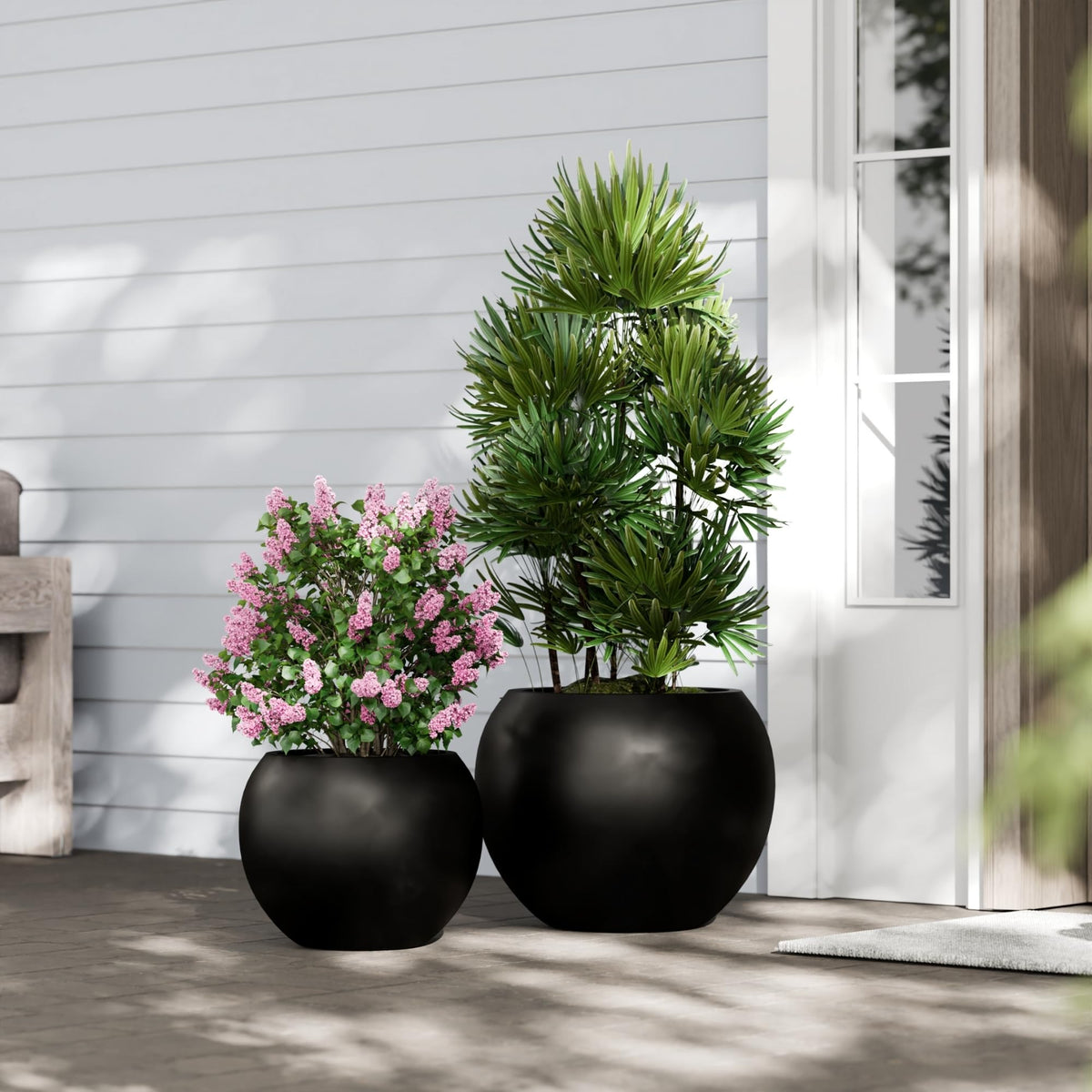 Fiberstone Large Round Planter for Indoor Outdoor Use
