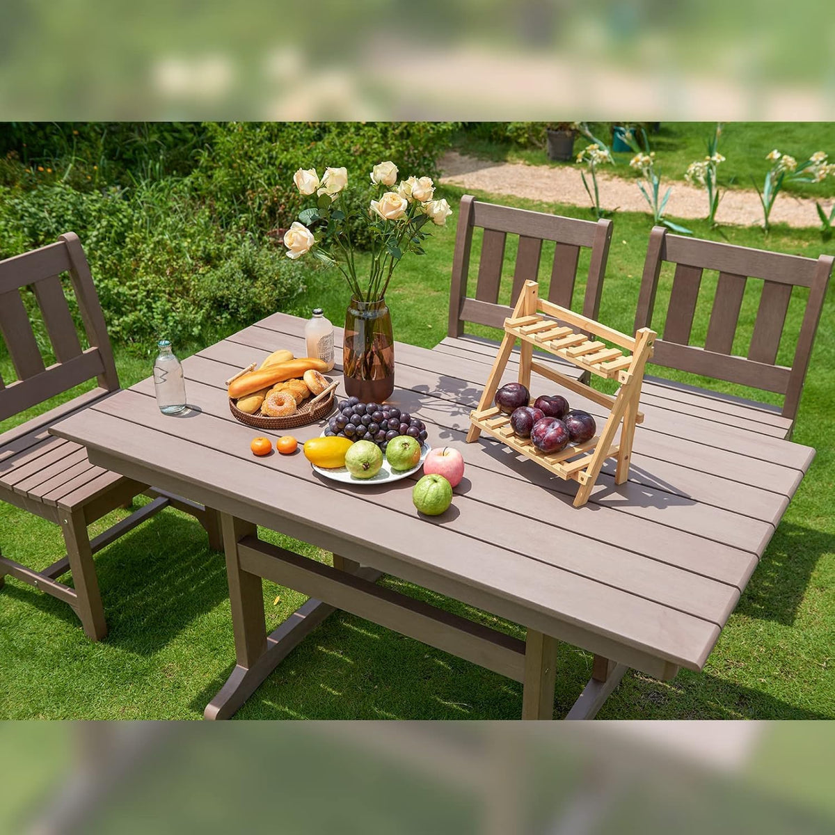 Poly Lumber Patio Dining Chair Outdoor Garden Armless Chair