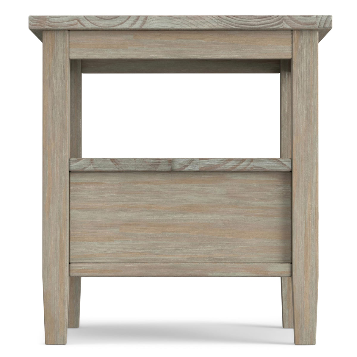 Warm Shaker 20" Wide Solid Wood End Table in Distressed Grey
