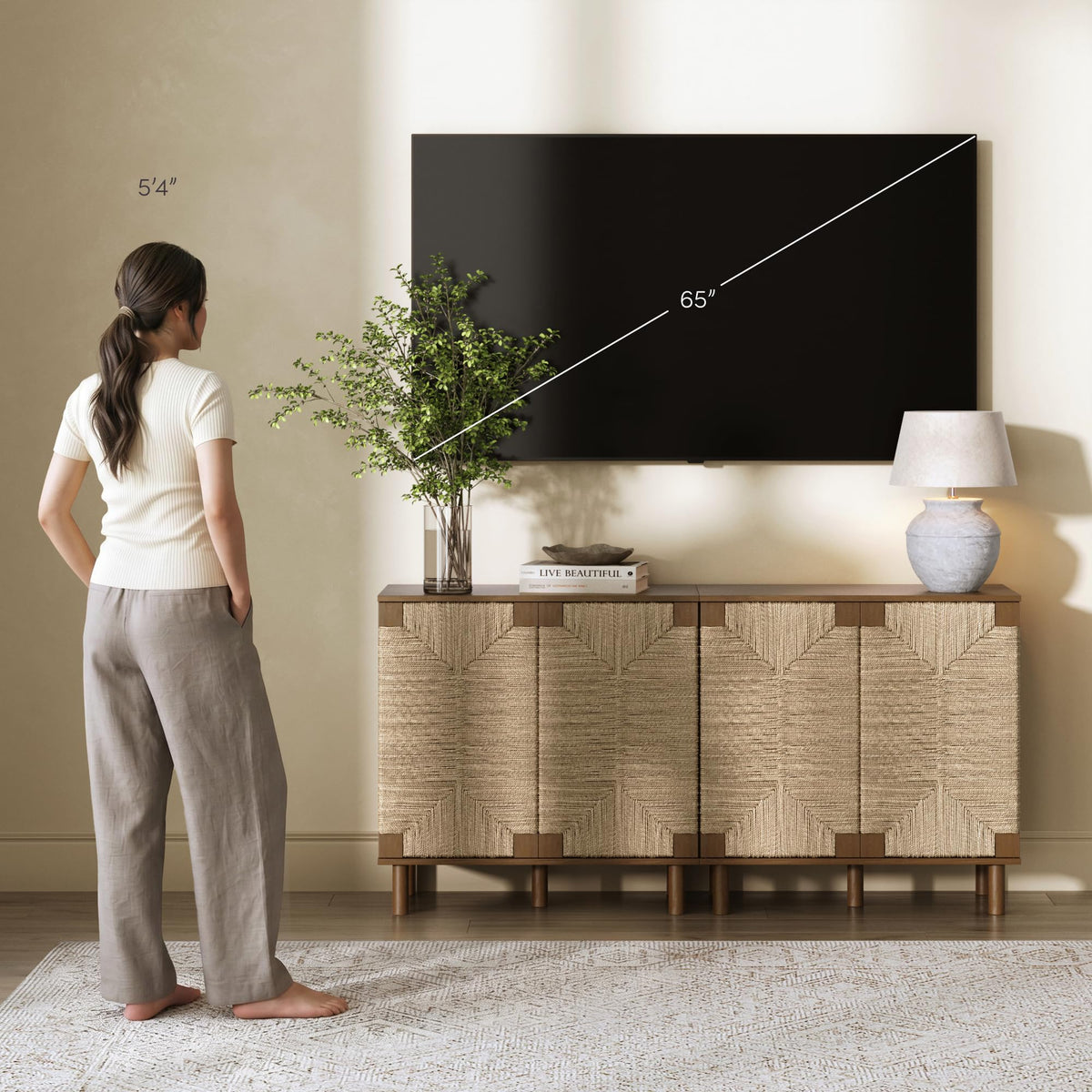 Beacon Boho Accent Cabinet with Doors