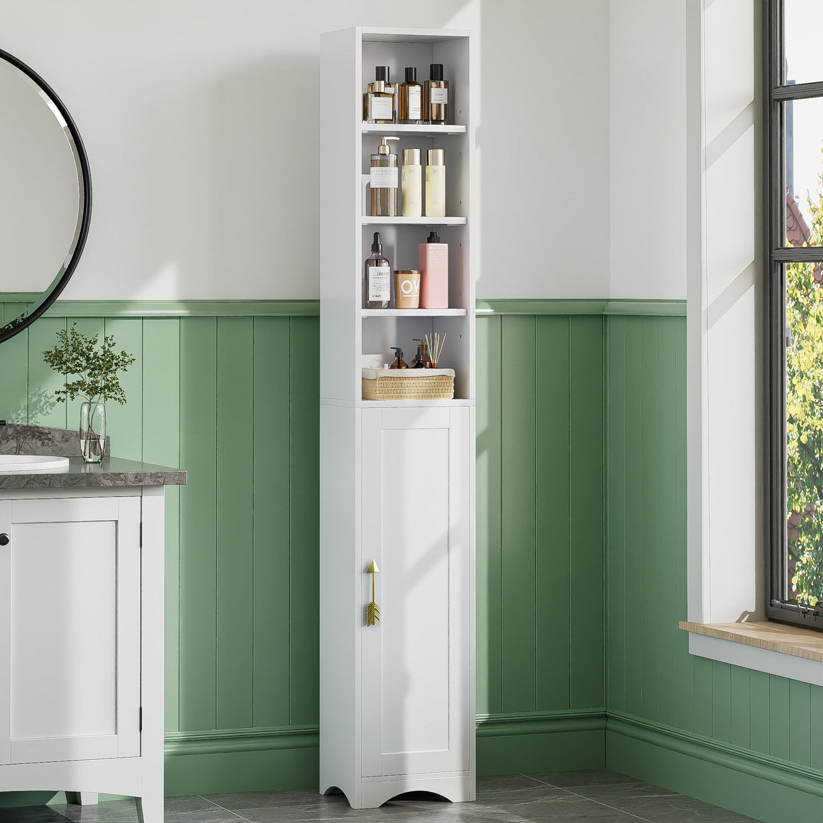 71" Tall Narrow Storage Cabinet