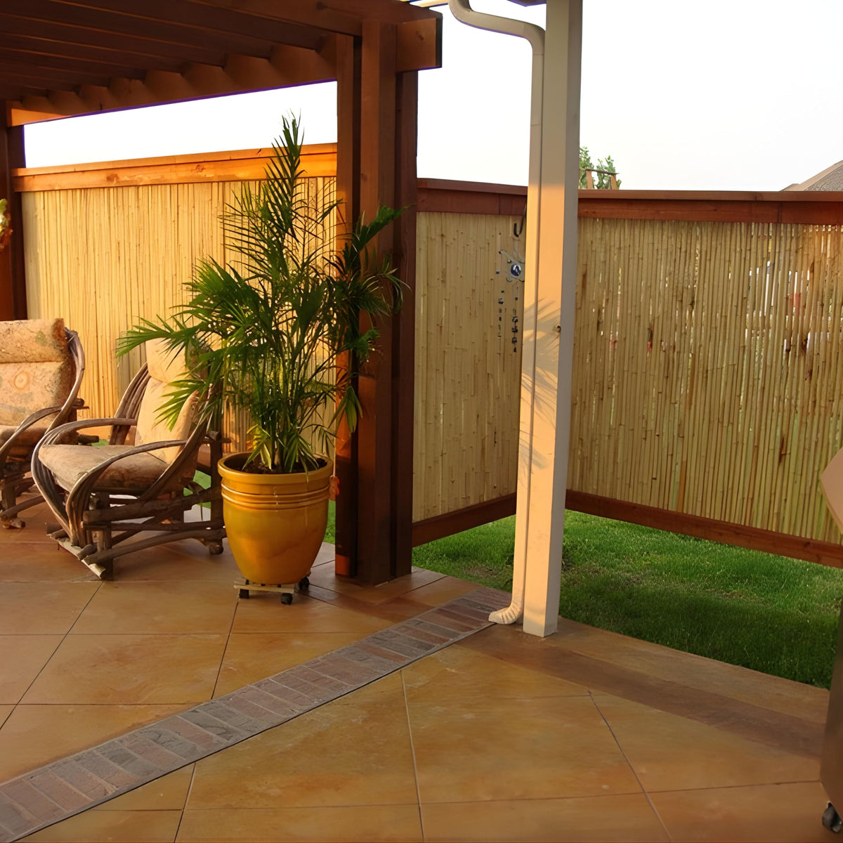 Natural Bamboo Fencing Decorative Rolled Fence Panel 1 in D x 4 ft H x 8 ft L (32 Sq Ft)
