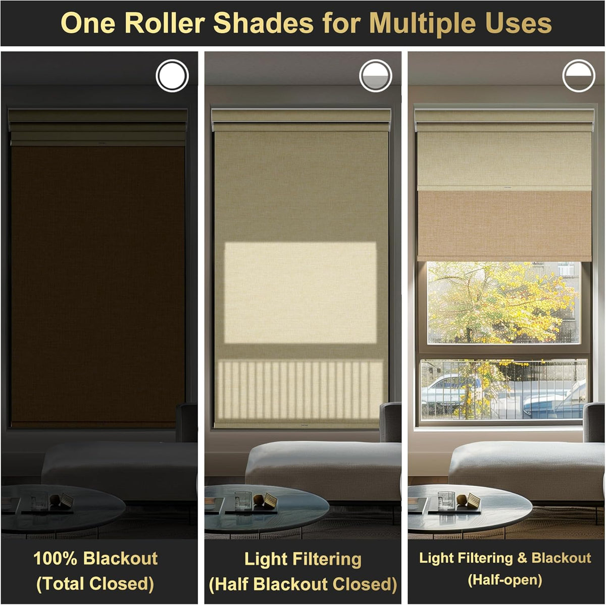 BERISSA Cordless Dual Roller Shades with Cassette Valance,Double Window Shades Blackout and Light Filtering Shades,Day and Night Roller Shades for Home Office Door.Linen Beige.78 W x 36" H