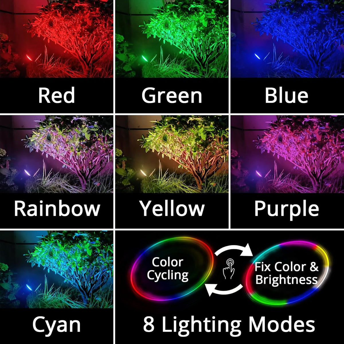 Mini 50X Twin Solar Spot Lights Outdoor Multi Color Changing RGB LED Spotlight Cast Aluminium for Outdoor Garden Yard Landscape Downlight
