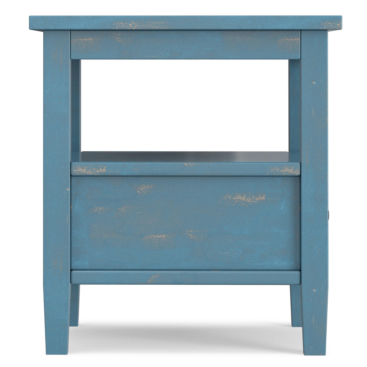 Warm Shaker 20" Wide Solid Wood Square End Table in Coastal Blue