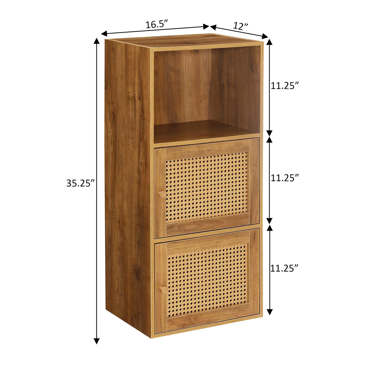 Xtra Storage Boho Weave 2 Door Cabinet 16.5"