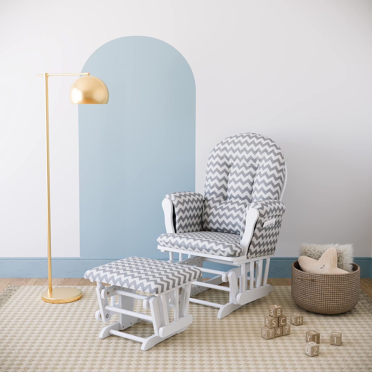 Premium Hoop Glider & Ottoman