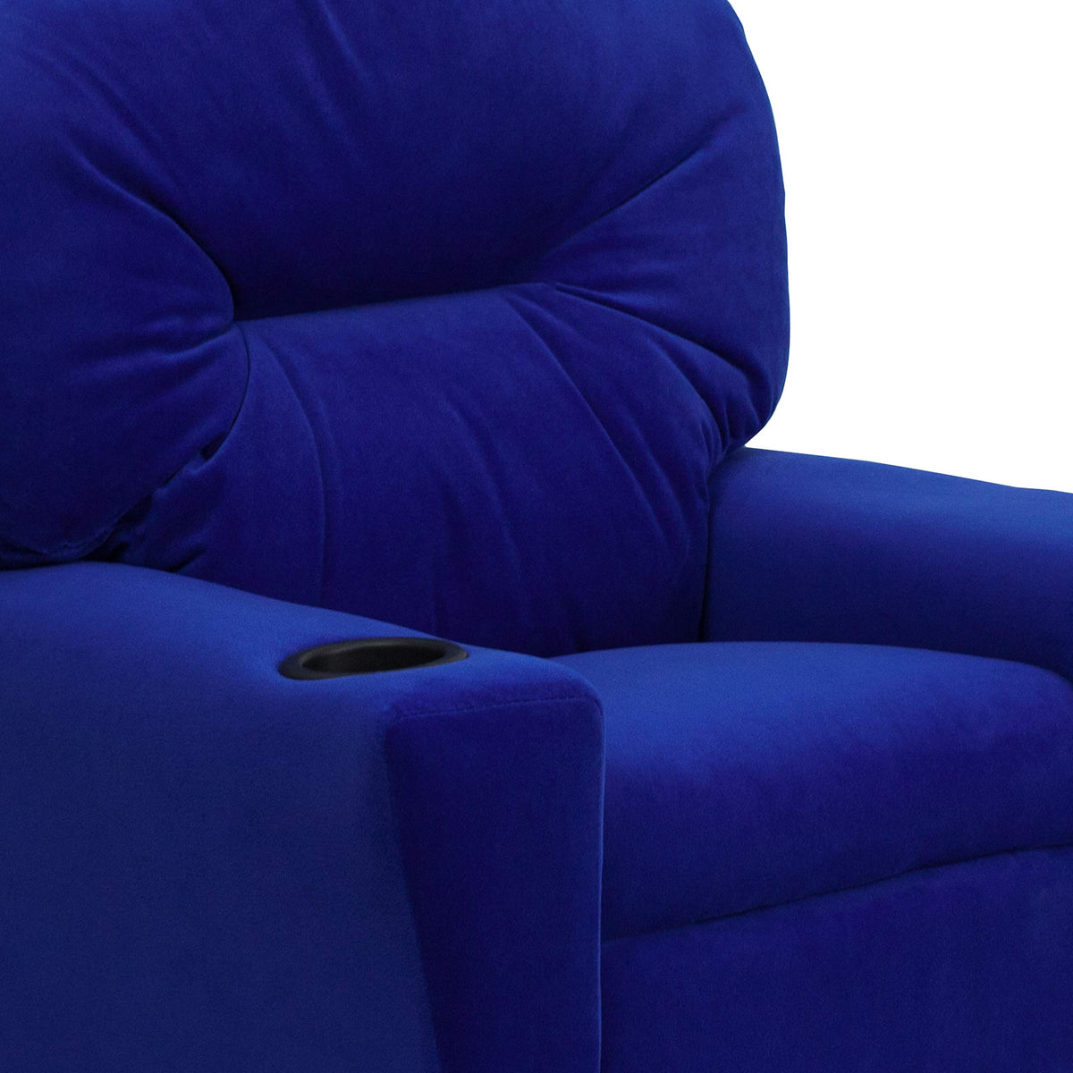 Chandler Microfiber Kids Recliner with Cup Holder and Safety Recline