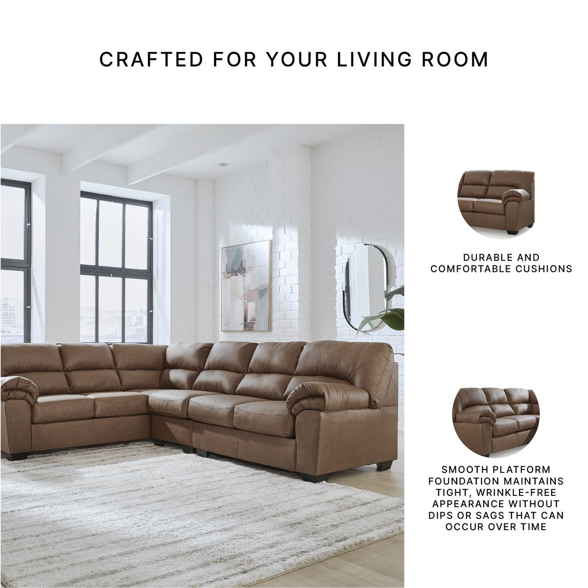 Walker Point L Shaped Sectional Couch (3 Count)