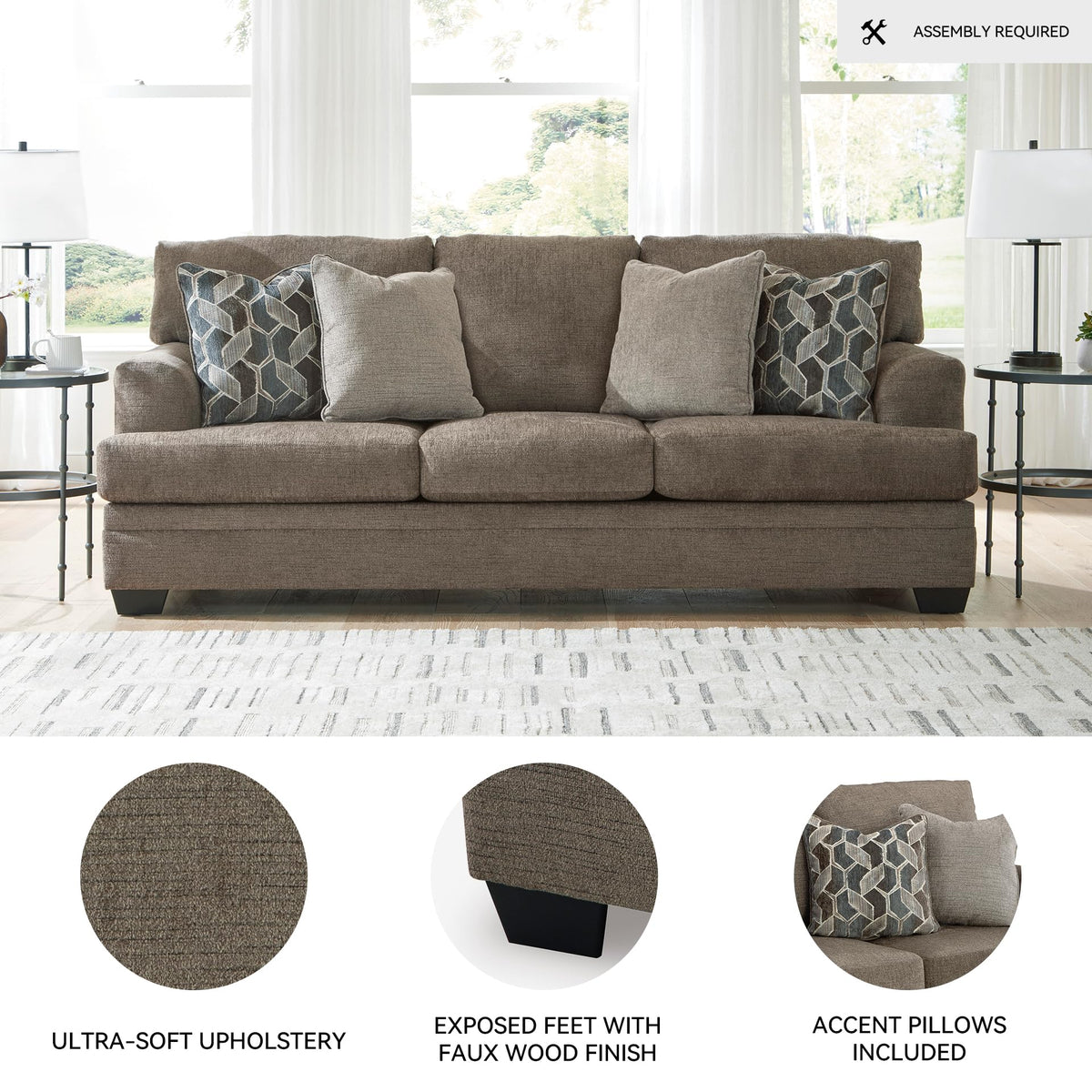 Stonemeade 3 Seat Chenille Sofa