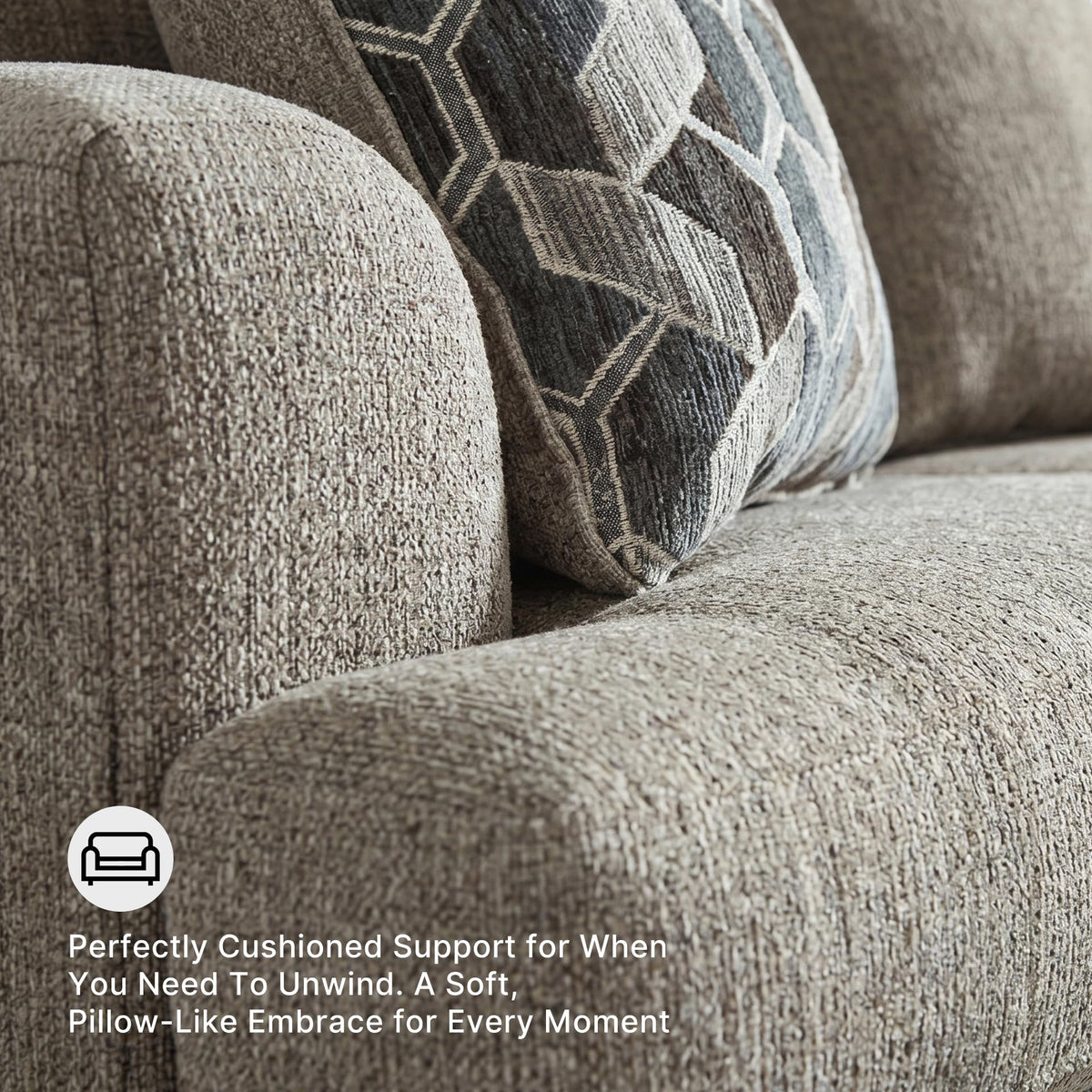 Sofa Couch Taupe Chenille
