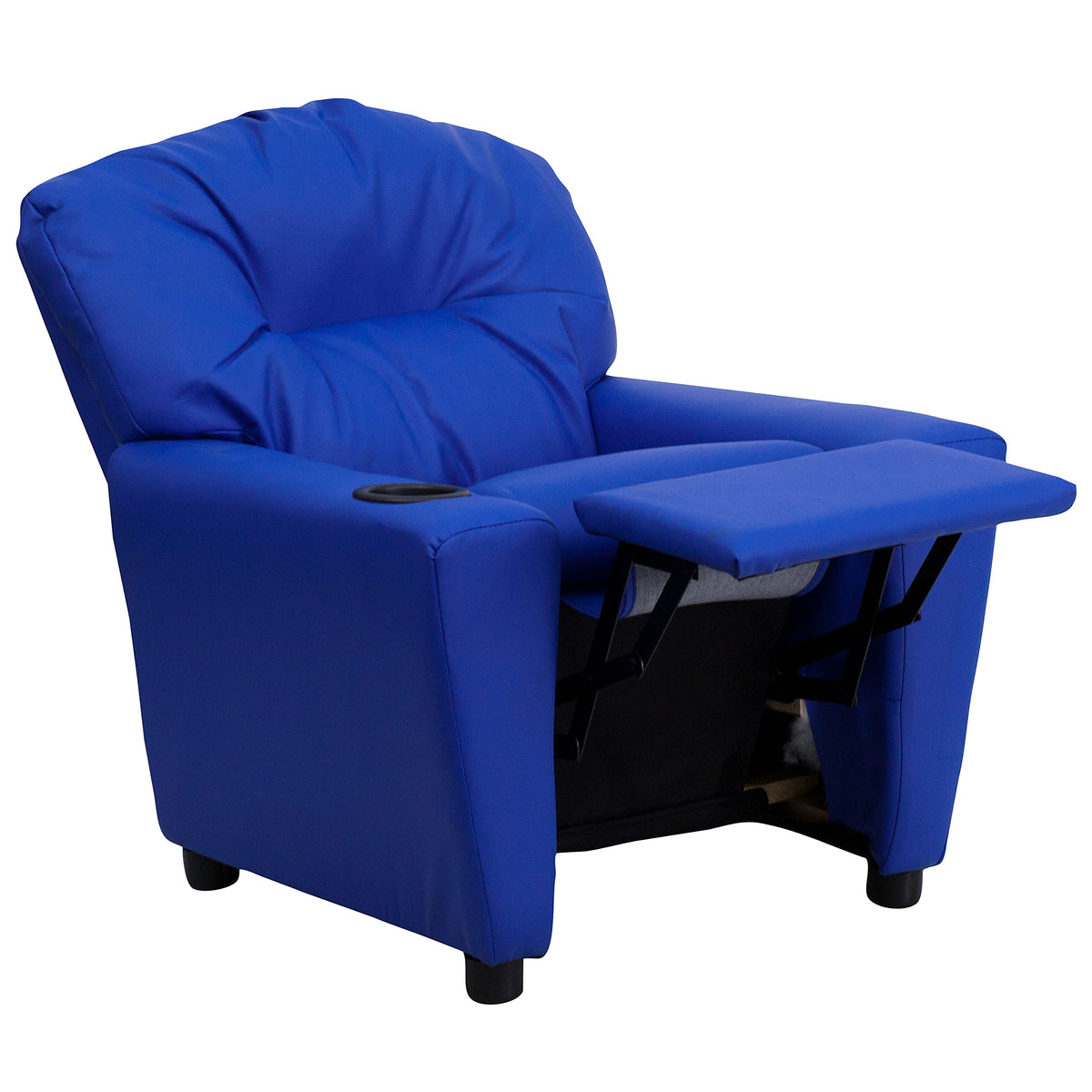 Chandler Vinyl Kids Recliner with Cup Holder and Safety Recline