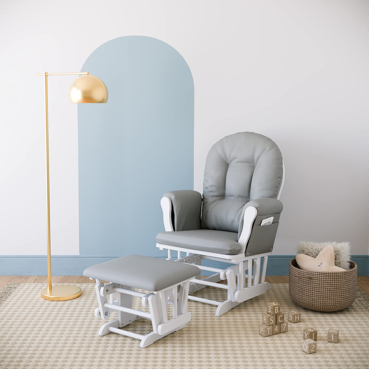 Premium Hoop Glider & Ottoman