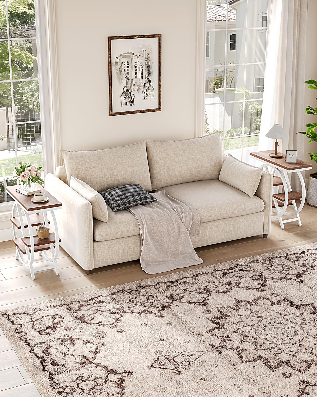 End Table Narrow Side Table with 4