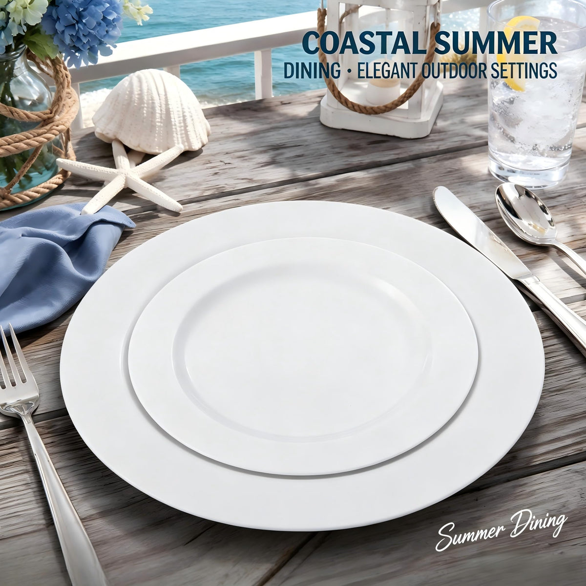 60PCS White Plastic Plates (60 Count)