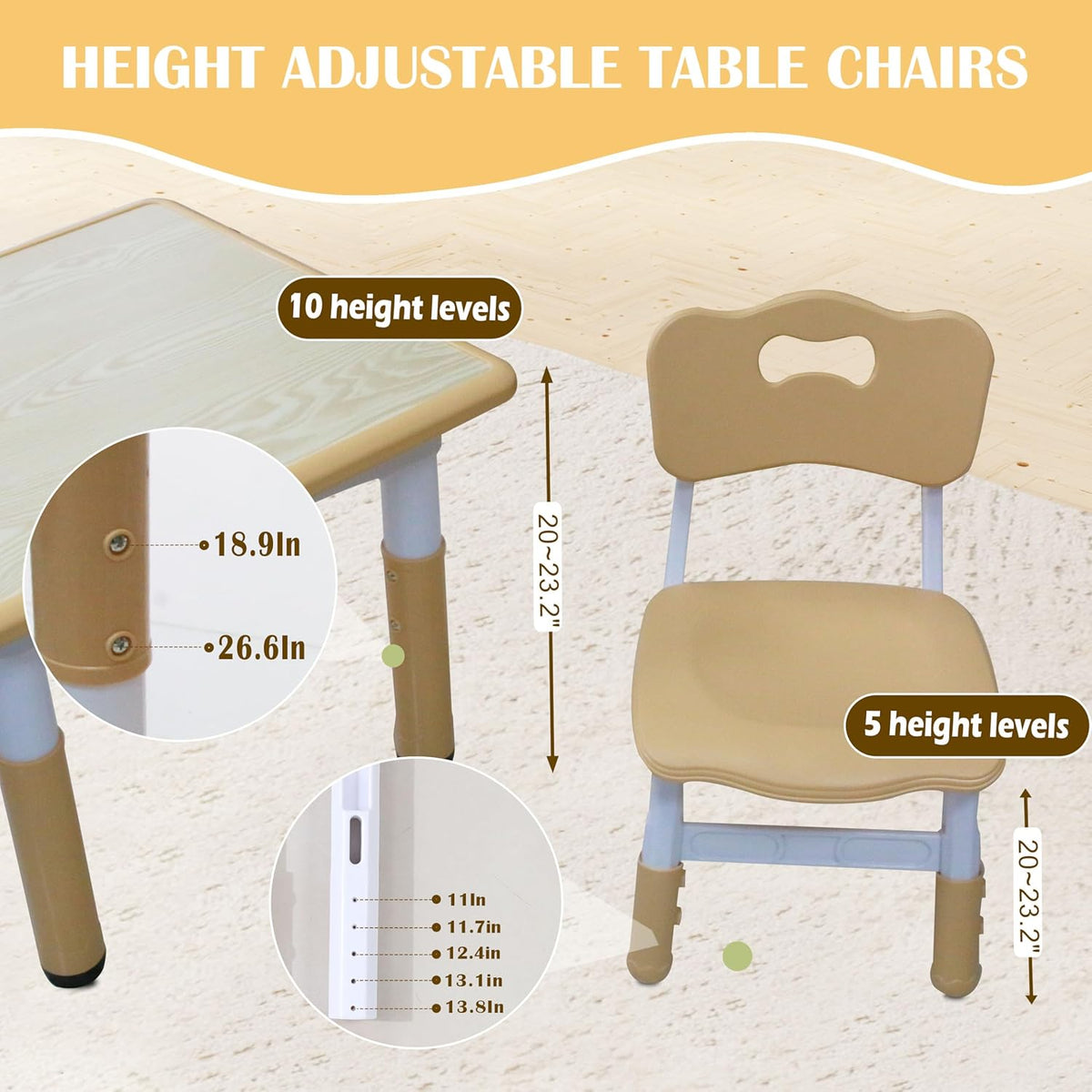 Kids Table and 4 Chairs Set with Graffiti Desktop, Toddler Furniture Set, Non-Slip, Table Children Study Desk, Dining Table, Height Adjustable Desk, Painting Desktop for Kids (31.5x23.6Inch) - HavenBliss Decor