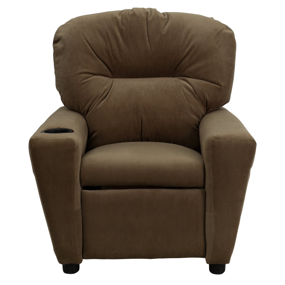 Chandler Microfiber Kids Recliner with Cup Holder and Safety Recline