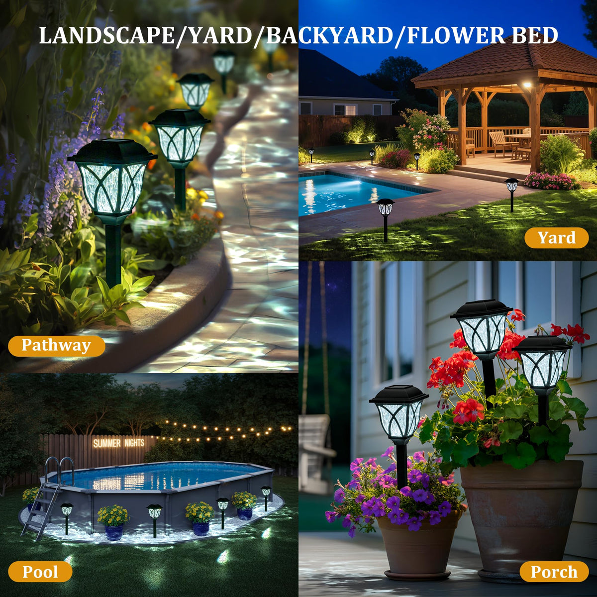 6 Pack Solar Lights Outdoor Waterproof (6 Count)