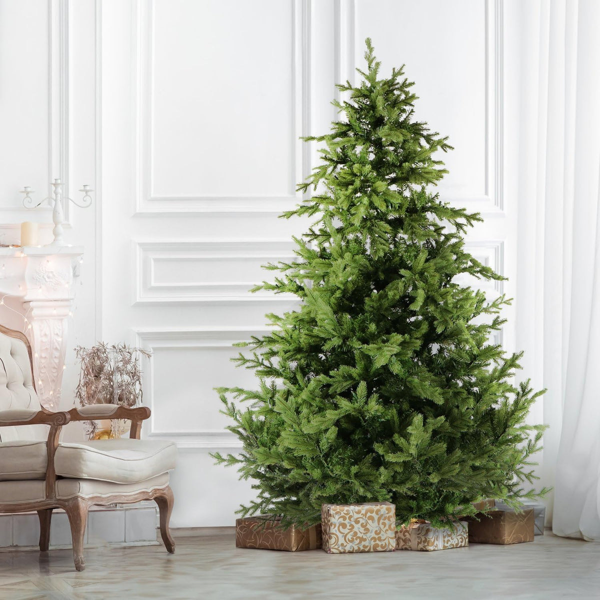 7.5 Ft. Foxtail Pine Artificial Christmas Tree with Stand and No Lights