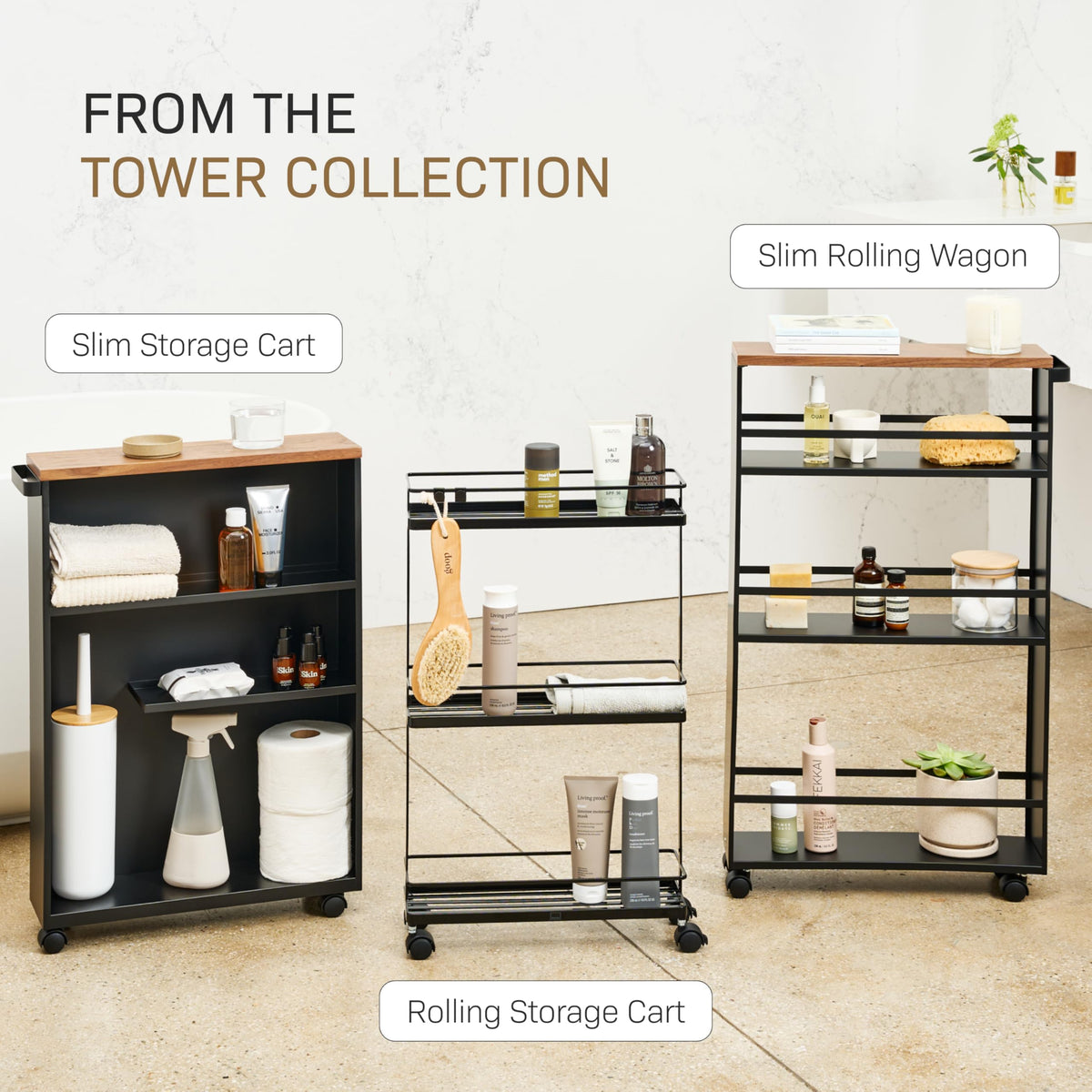 Home Slim Rolling Storage Cart