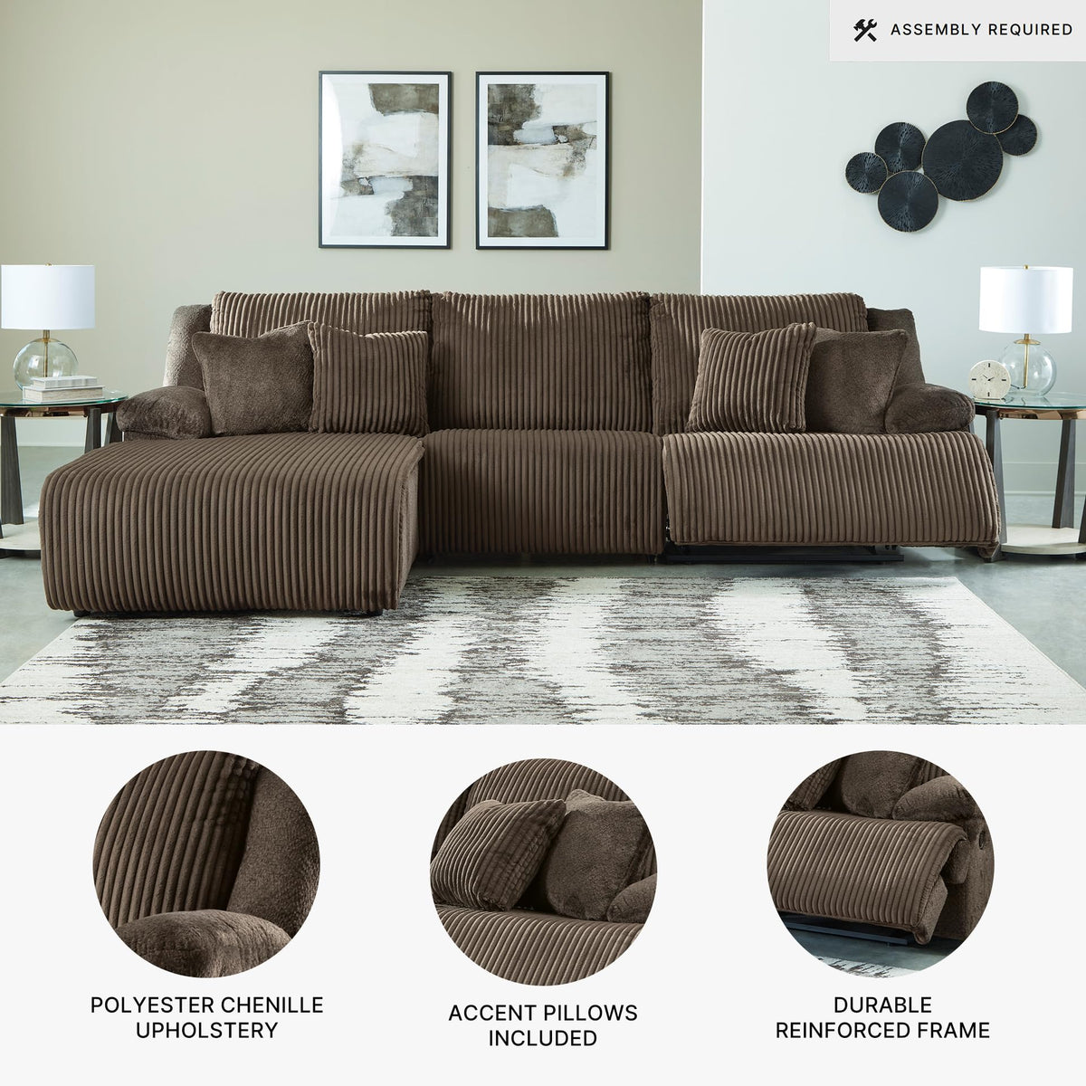 3 Piece Reclining Sectional (3 Count)