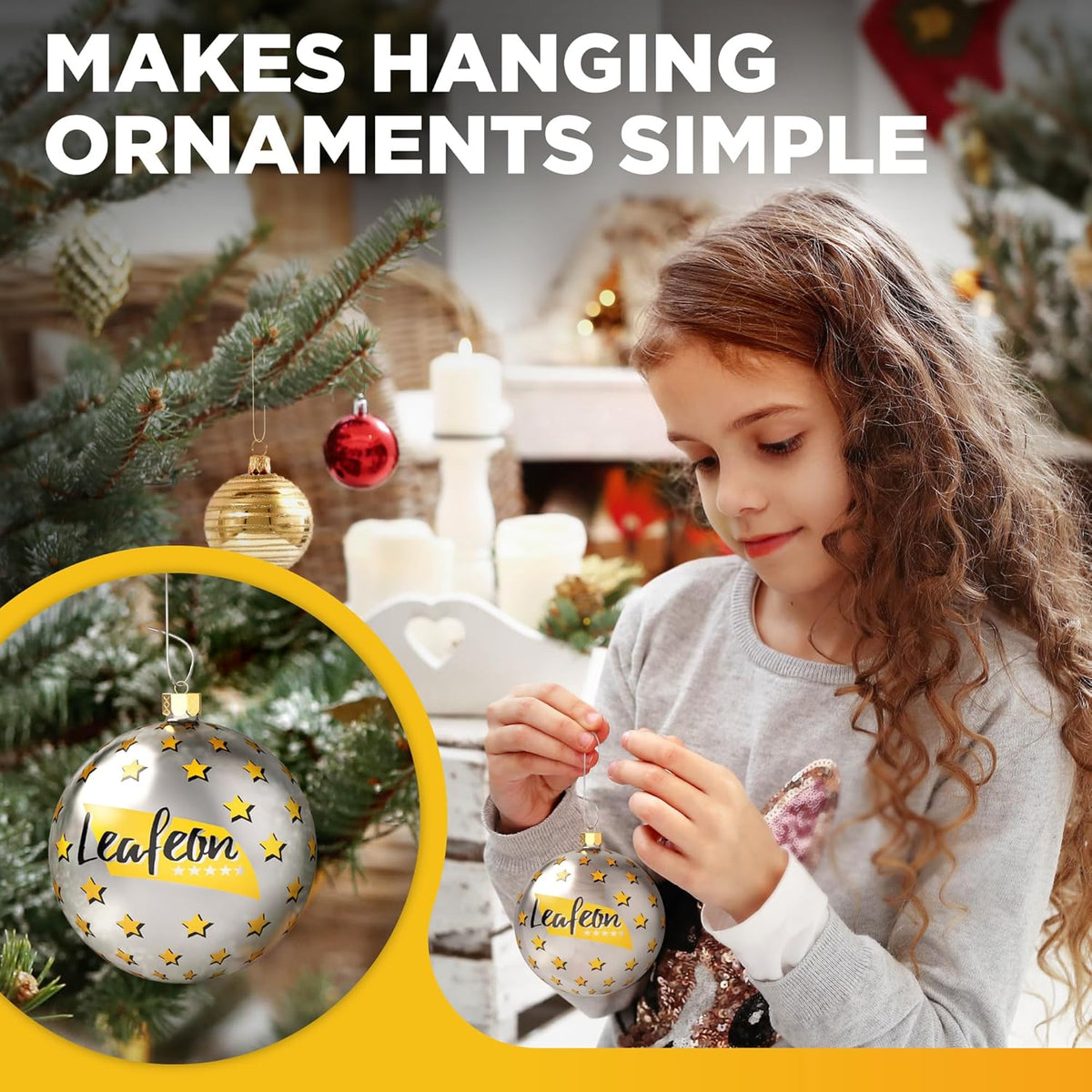 Leafeon 300 Pack Christmas Ornament Hooks - Gold Green Silver Ornament Hanger for Christmas - Essential Hooks for Ornament Hangers