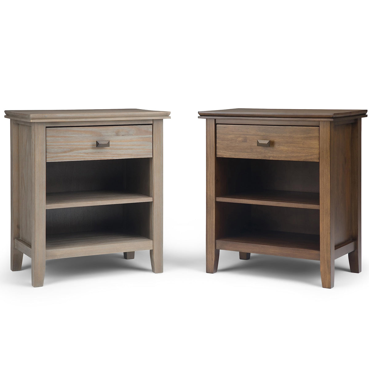 Artisan 24" Solid Wood Bedside Table in Distressed Grey